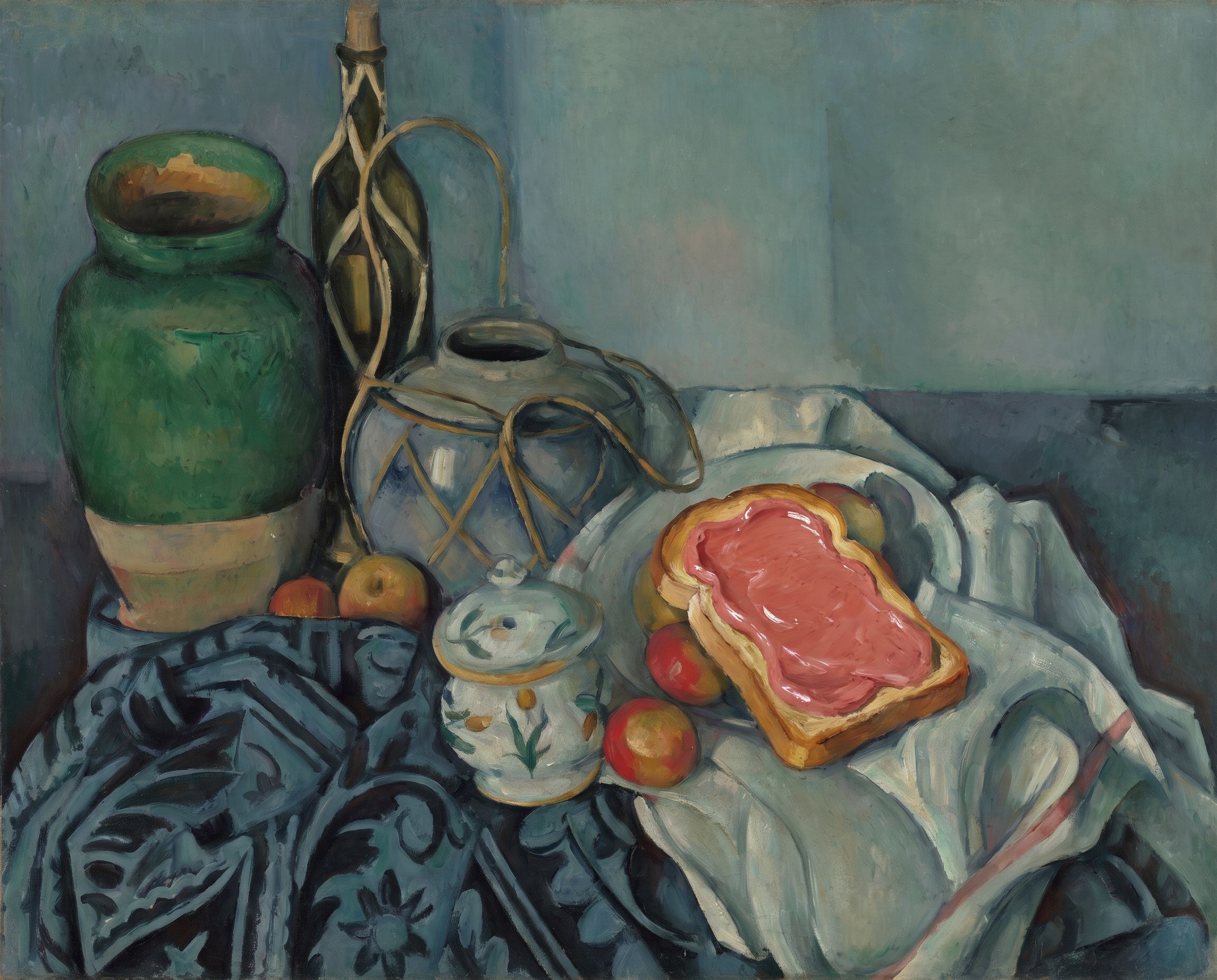Stilleven met appels en één toast, naar Paul Cézanne, ca. 1893