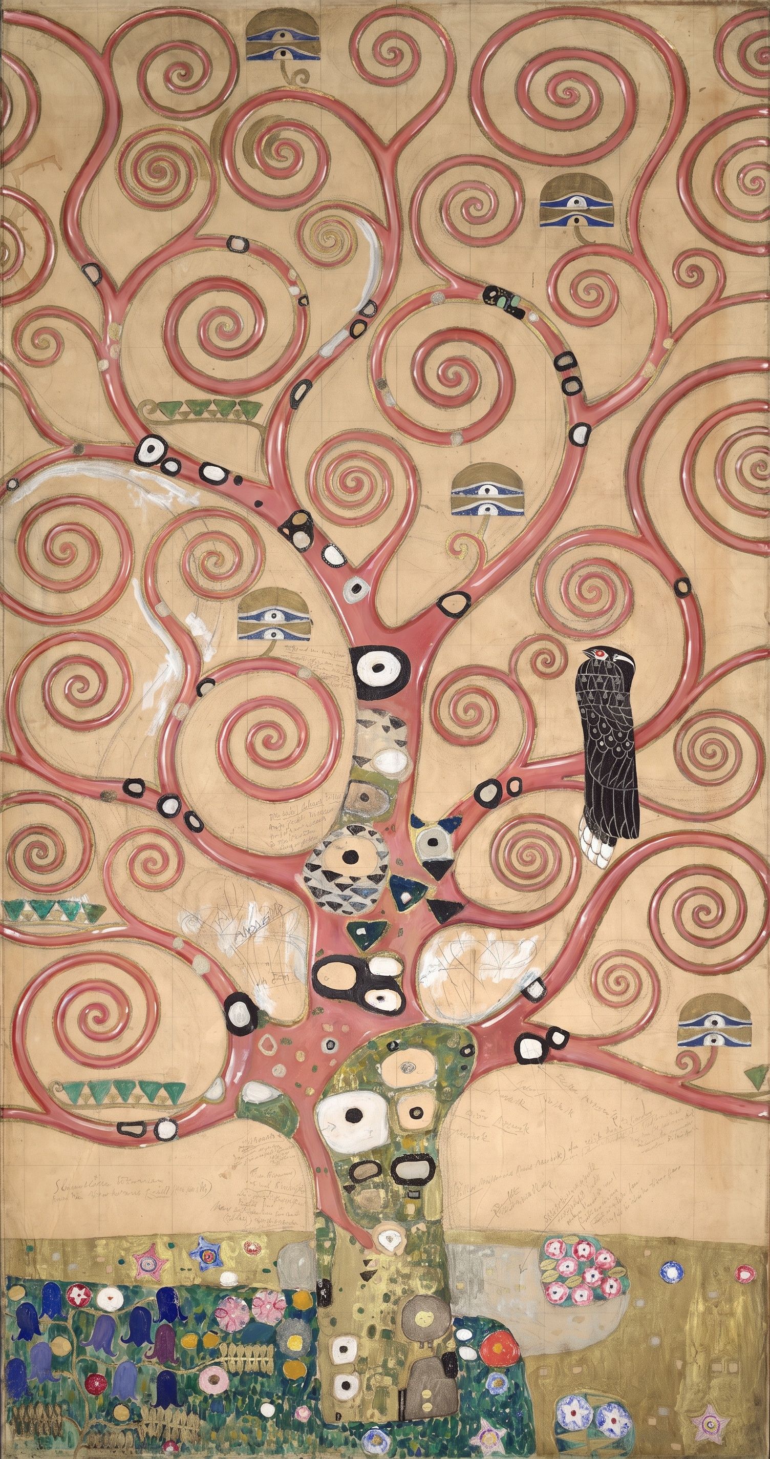 Levensboom, belegd, naar Gustav Klimt, 1910