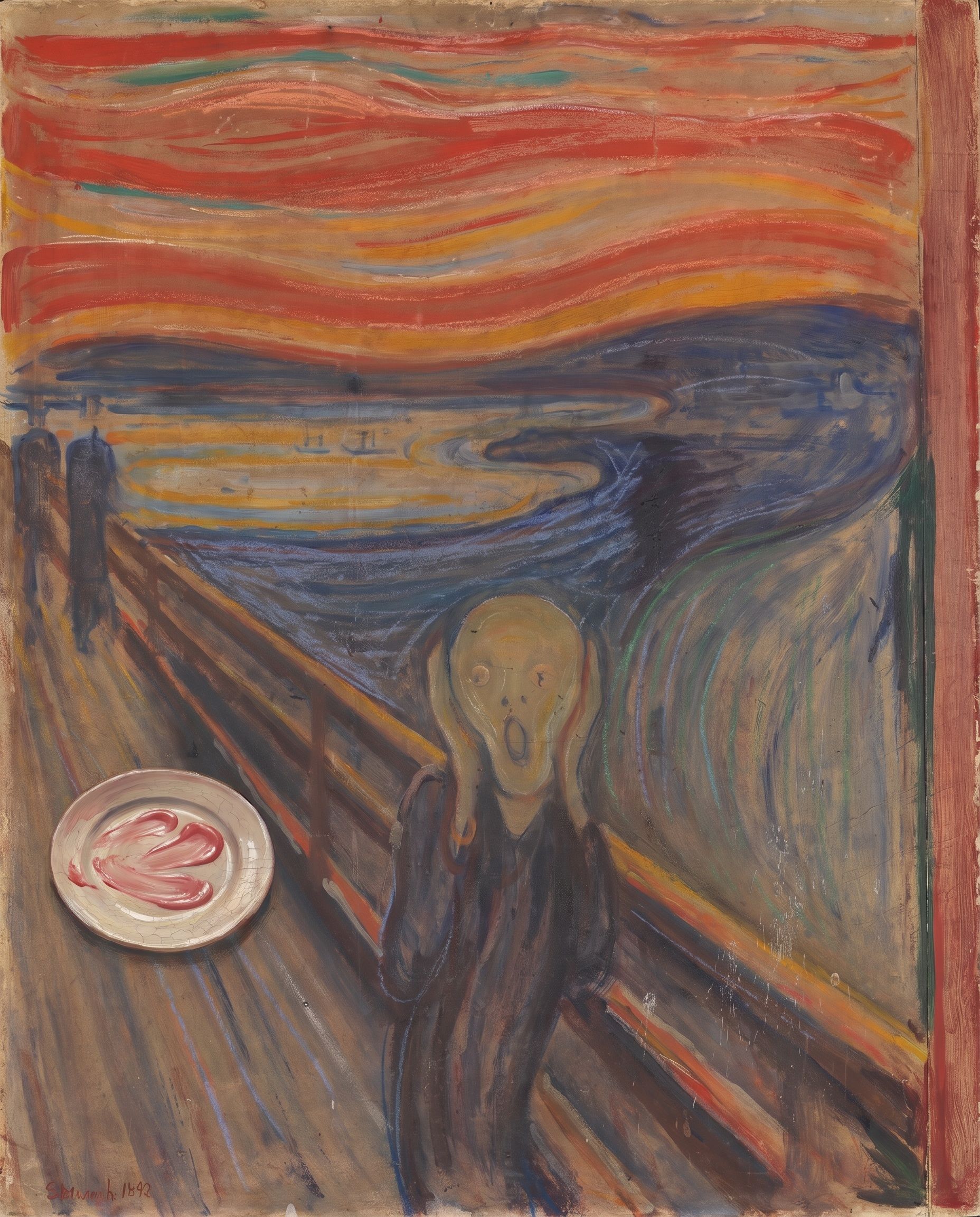 De Schreeuw (de filet is op), naar Edvard Munch, 1893